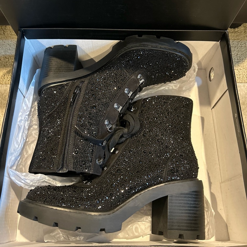 INC Black Glitter Boots - Picture 2 of 8